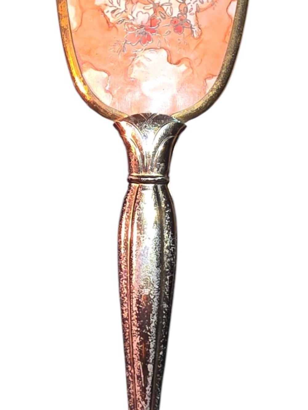 Vintage Pink Floral Brush with Silver Handle